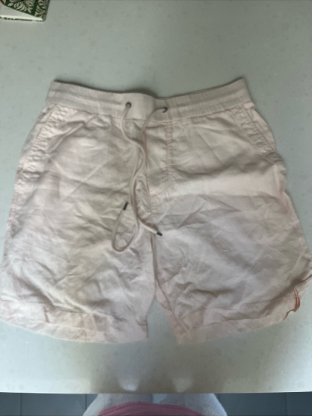James Perse Light Blush Linen-Blend Shorts with Drawstring
